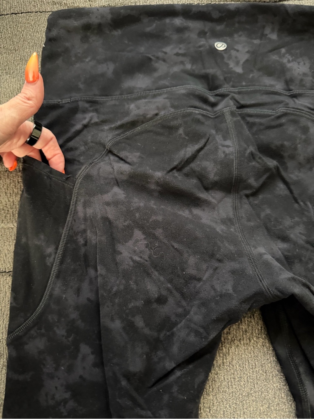 CRZ Black High-Rise Leggings with Side Pocket